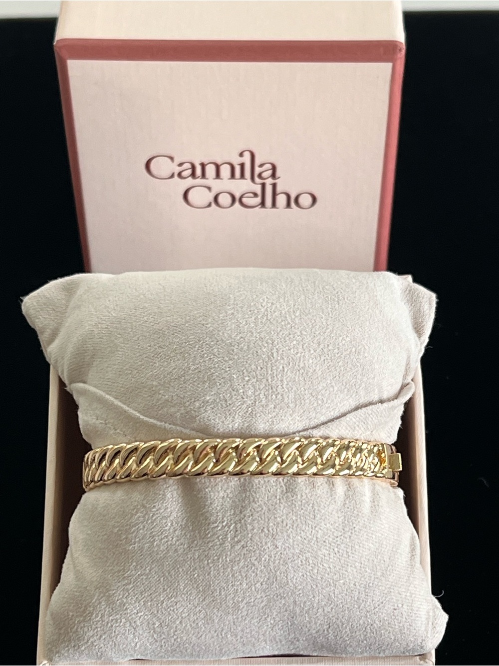Camila Coelho Gold Tone Crystal Bangle Bracelet NIB